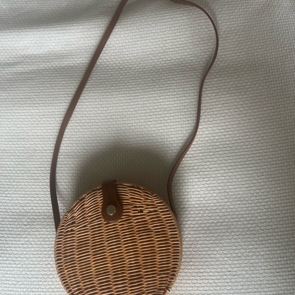 Zara Tan Wicker Crossbody Bag